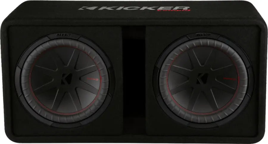 CompR Dual 12" Dual-Voice-Coil 2-Ohm Subwoofers with Enclosure - Black